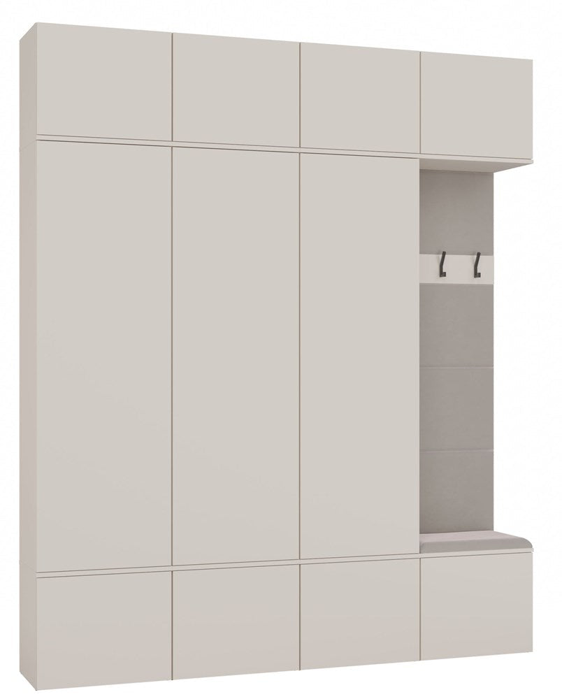 HAGA - Set ingresso con 3 mobili + appendiabiti + panca