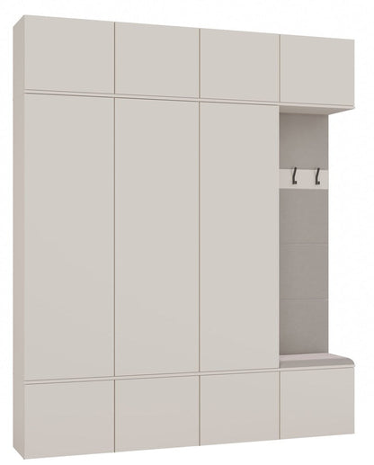 HAGA - Set ingresso con 3 mobili + appendiabiti + panca