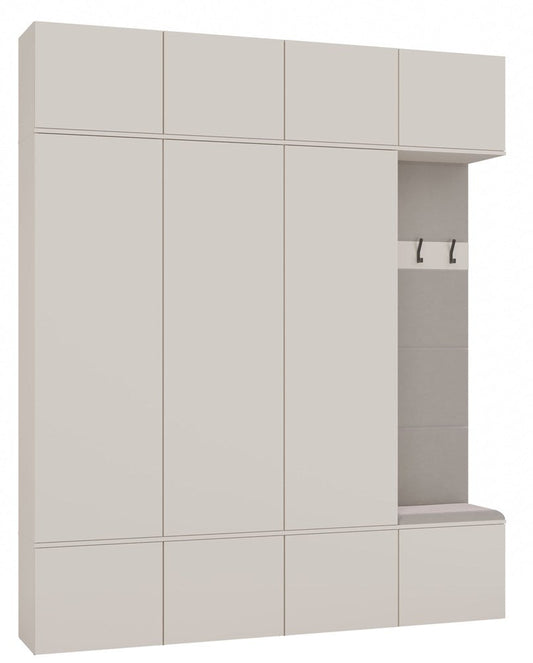 HAGA - Set ingresso con 3 mobili + appendiabiti + panca