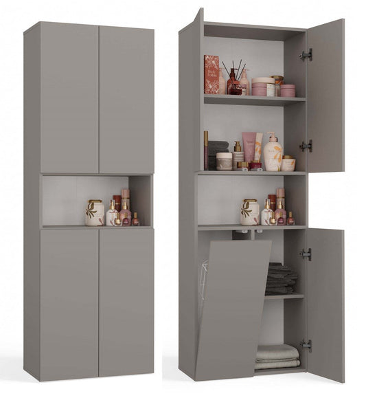 GLAZE - Armoire de salle de bain avec panier à linge