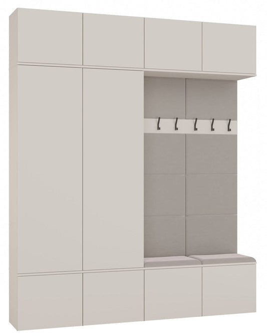 HAGA - Set ingresso con 2 mobili + 2 appendiabiti con 6 ganci + panca