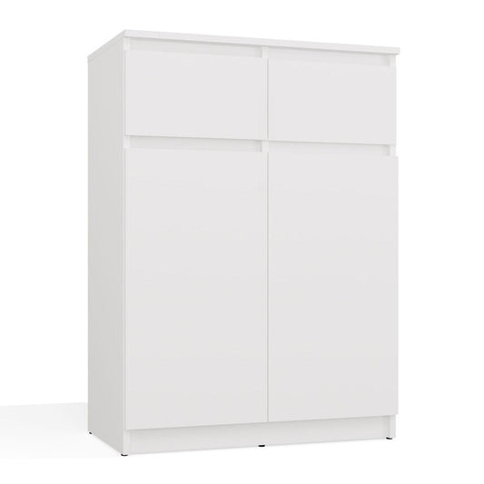 MALEX - Cassettiera moderna con 2 ante e 2 cassetti